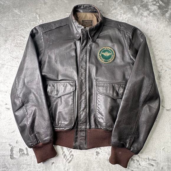 Vintage 60’s Type A-2 Flight Army Air force Goatskin Leather Bomber Jacket 38 - Picture 1 of 7